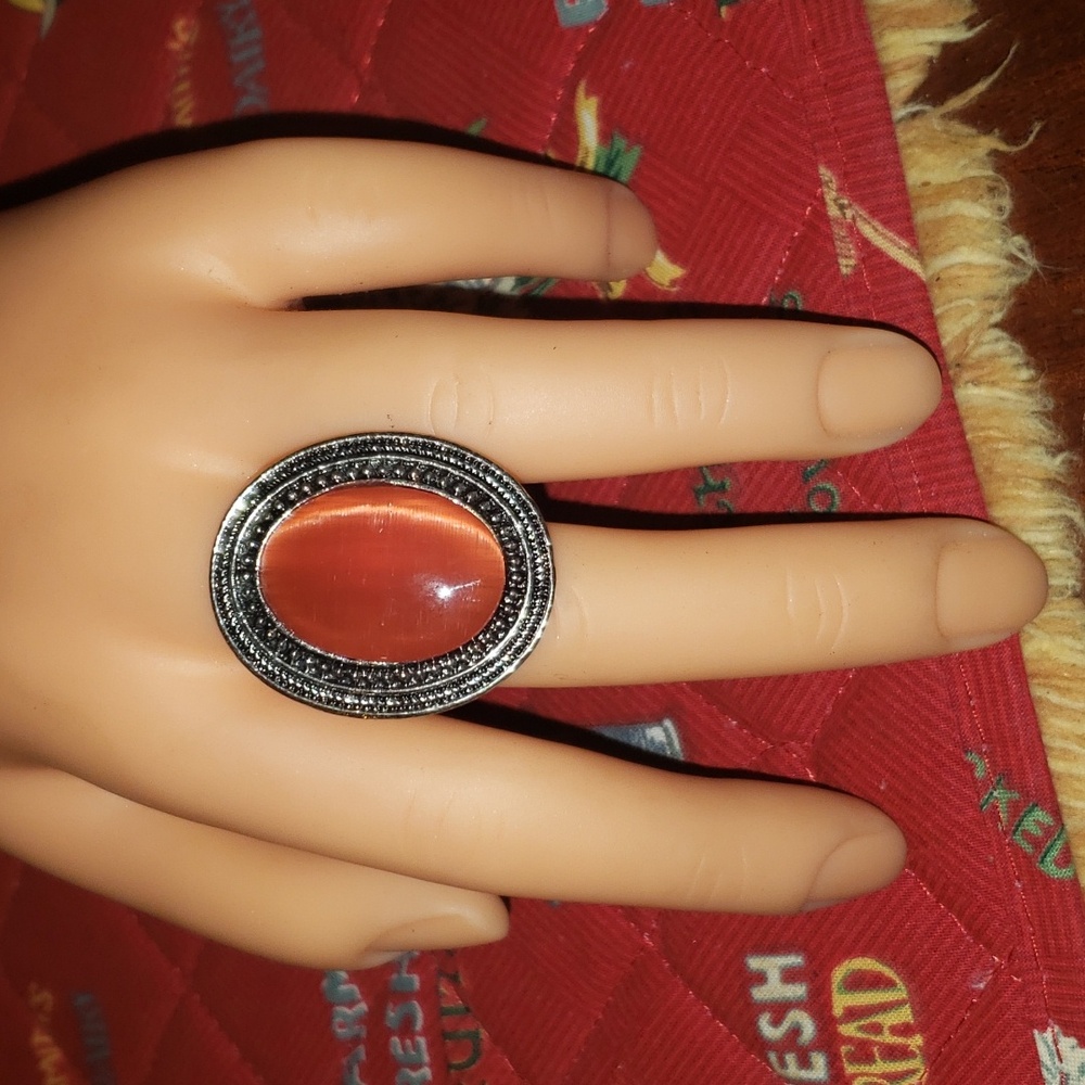Peach stone ring